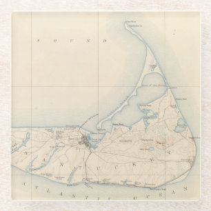 Dessous-de-verre En Verre Nantucket, le Massachusetts