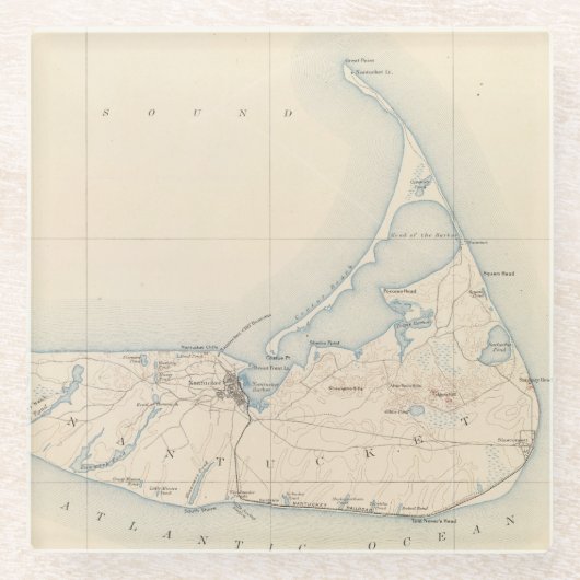 Dessous-de-verre En Verre Nantucket, le Massachusetts (Devant)