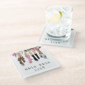 Dessous-de-verre En Verre Nash Bash Bachelorette Mode Botte de garçon (Incliné)