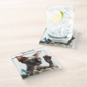 Dessous-de-verre En Verre Natation Sphynx Chat (Incliné)