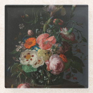 Dessous-de-verre En Verre Nature morte de maître hollandais vintage Rachel R