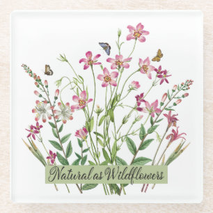 Dessous-de-verre En Verre Naturel comme les fleurs sauvages - Vintage