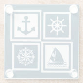 Dessous-de-verre En Verre Nautical themed design (Dos)