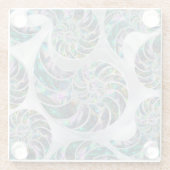 Dessous-de-verre En Verre Nautilus Shell Abalone et Pearl (Dos)