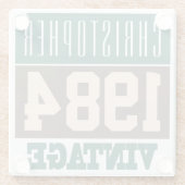 Dessous-de-verre En Verre Né en 1984, Cadeau personnalisé (Dos)