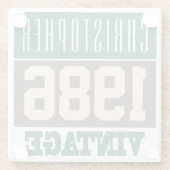 Dessous-de-verre En Verre Né en 1986, Cadeau personnalisé (Dos)