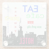 Dessous-de-verre En Verre New York City Pop Art (Dos)