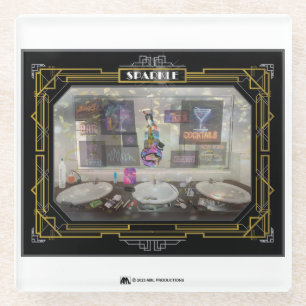 DESSOUS-DE-VERRE EN VERRE NEW YORK SPARKLE PHOTO 13 SECTION 6 BLANC