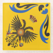 Dessous-de-verre En Verre Nobile Contrada dell'Aquila Palio di Siena (aigle) (Devant)