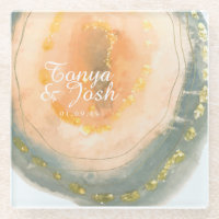 Noces de Géodes de Corail Agate Aquarelle