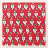 Dessous-de-verre En Verre Noël à Cat Butt (Devant)