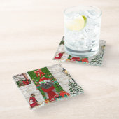 Dessous-de-verre En Verre Noël aux canicules (Incliné)