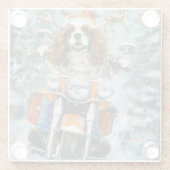 Dessous-de-verre En Verre Noël Cavalier King Charles Spaniel (Dos)