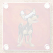 Dessous-de-verre En Verre Noël Chihuahua en rouge (Dos)