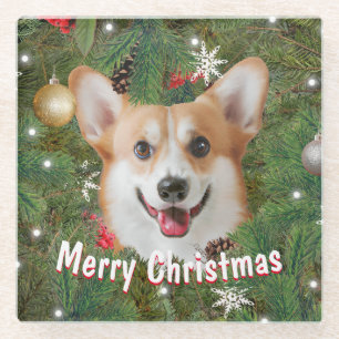 Dessous-de-verre En Verre Noël de Corgi