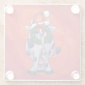 Dessous-de-verre En Verre Noël de la vache sur Red Feild (Dos)