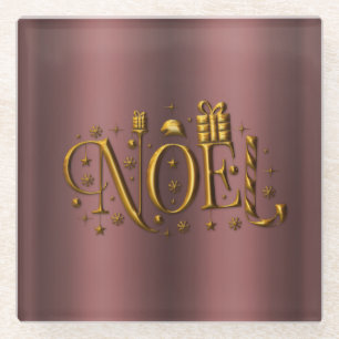 Dessous-de-verre En Verre Noel de Noël rose Gold