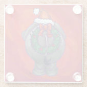 Dessous-de-verre En Verre Noël des éléphants en rouge (Dos)