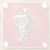 Dessous-de-verre En Verre Noël du tigre en rouge (Dos)