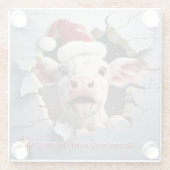 Dessous-de-verre En Verre Noël du veau en 3D (Dos)