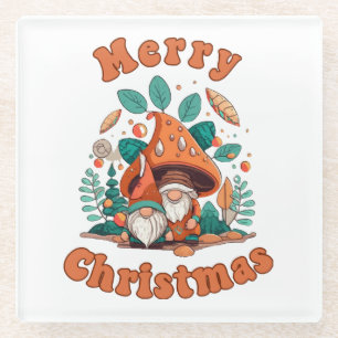 Dessous-de-verre En Verre Noël Gnome Rétro