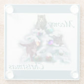 Dessous-de-verre En Verre Noël Meowy (Dos)