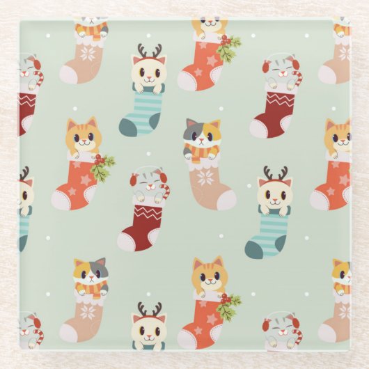 Dessous-de-verre En Verre Noël mignon (Devant)