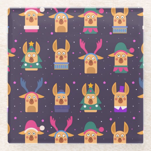 Dessous-de-verre En Verre Noël mignon (Devant)