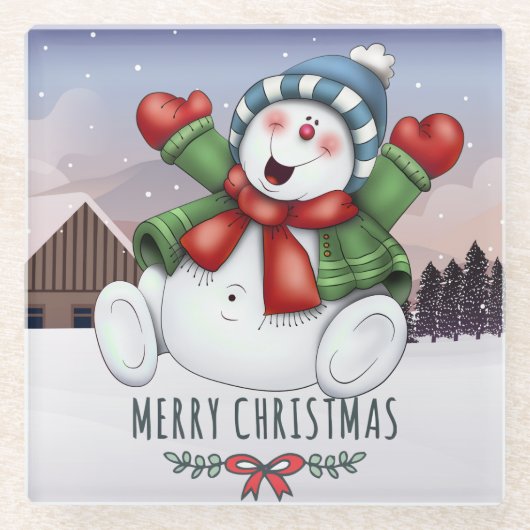 Dessous-de-verre En Verre Noël mignon (Devant)