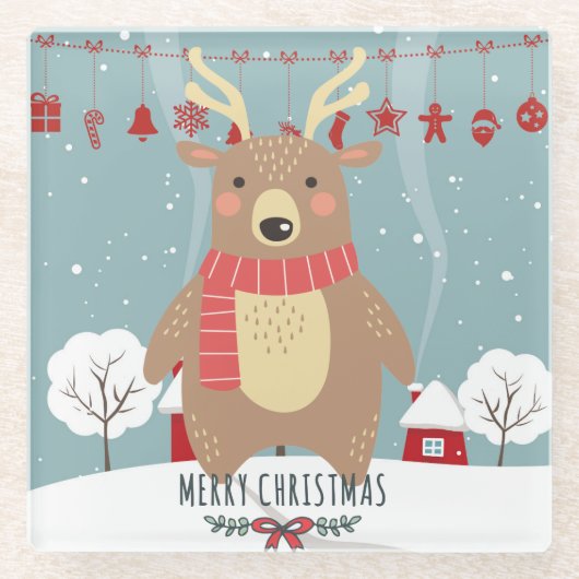 Dessous-de-verre En Verre Noël mignon (Devant)