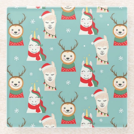 Dessous-de-verre En Verre Noël mignon (Devant)