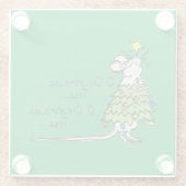 Dessous-de-verre En Verre Noël Mouse mignonne Drôle Vacances (Dos)