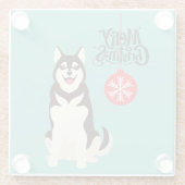 Dessous-de-verre En Verre Noël sibérien Husky (Dos)