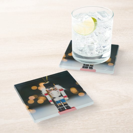 Dessous-de-verre En Verre Noël SlipperyJoe nutcracker figurine ornement (Incliné)