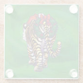 Dessous-de-verre En Verre Noël Tigre Sur Vert (Dos)