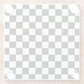 Dessous-de-verre En Verre Noir et blanc Checkered (Dos)