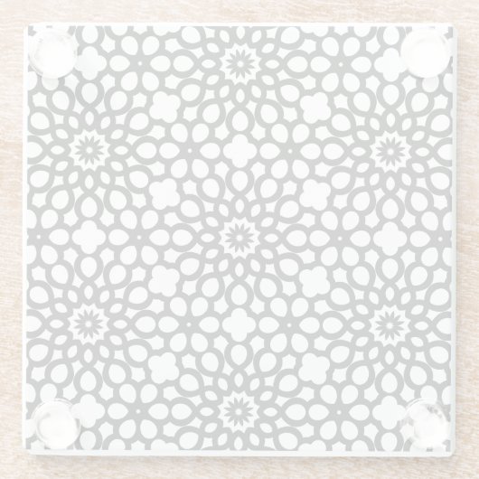 Dessous-de-verre En Verre Noir et blanc classique (Dos)