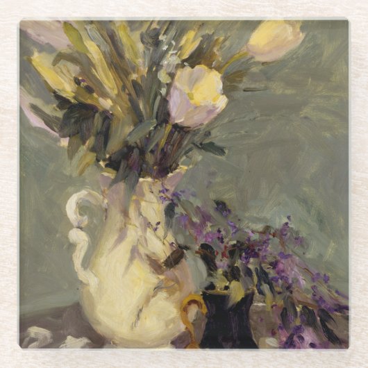 Dessous-de-verre En Verre Noir et or (Devant)