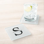 Dessous-de-verre En Verre Noir minimaliste moderne Nom personnalisé<br><div class="desc">Noir minimaliste moderne Nom personnalisé</div>