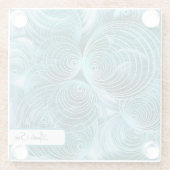 Dessous-de-verre En Verre Nom, Aqua Cercles Excentriques Quillés, (Dos)