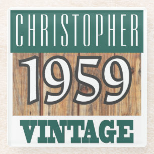 Dessous-de-verre En Verre Nom avec Dessous de verre en verre Vintage de l'an