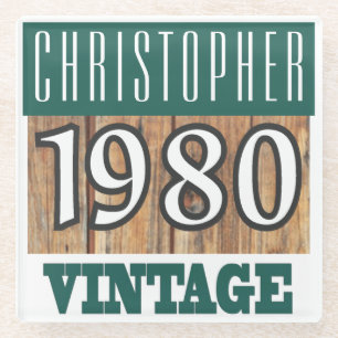 Dessous-de-verre En Verre Nom avec Dessous de verre en verre Vintage de l'an