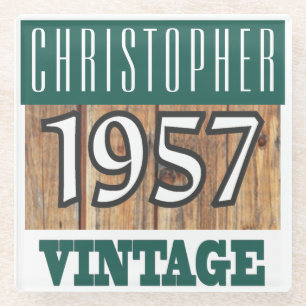 Dessous-de-verre En Verre Nom avec le Dessous de verre en verre Vintage de l