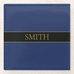 Dessous-de-verre En Verre Nom de famille ou nom commercial Marine Blue & Gol