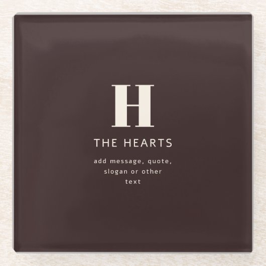 Dessous-de-verre En Verre Nom de famille ou nom d'entreprise modifiable (Devant)