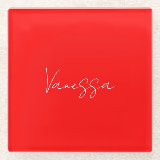 Dessous-de-verre En Verre Nom d'écriture professionnelle personnalisé (Devant)