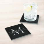 Dessous-de-verre En Verre Nom du monogramme personnalisé<br><div class="desc">Ce tapis de bar personnalisé est un grand cadeau pour n'importe qui dans votre vie! Wouah vos amis et votre famille avec ce design classique et élégant qui peut être personnalisé à votre goût.</div>