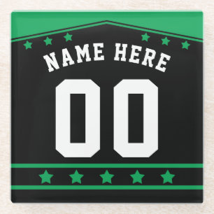 Dessous-de-verre En Verre Nom et numéro Custom Hockey Lacrosse Jersey