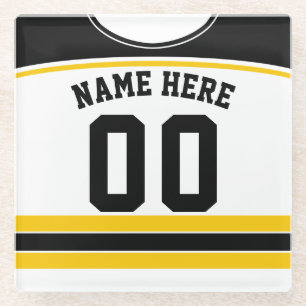 Dessous-de-verre En Verre Nom et numéro Jersey Dessous de verre, Hockey sur
