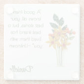 Dessous-de-verre En Verre Nom, Fleurs moulées en papier, Citation d'amitié (Dos)